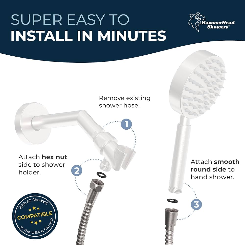 メタル製シャワーヘッド 170cmホース付き メタル製シャワーヘッド 170cmホース付き